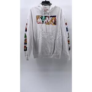 MARVEL Unisex Adult Collage Text Character Block Graphic Long Sleeve Hoodie SZ L